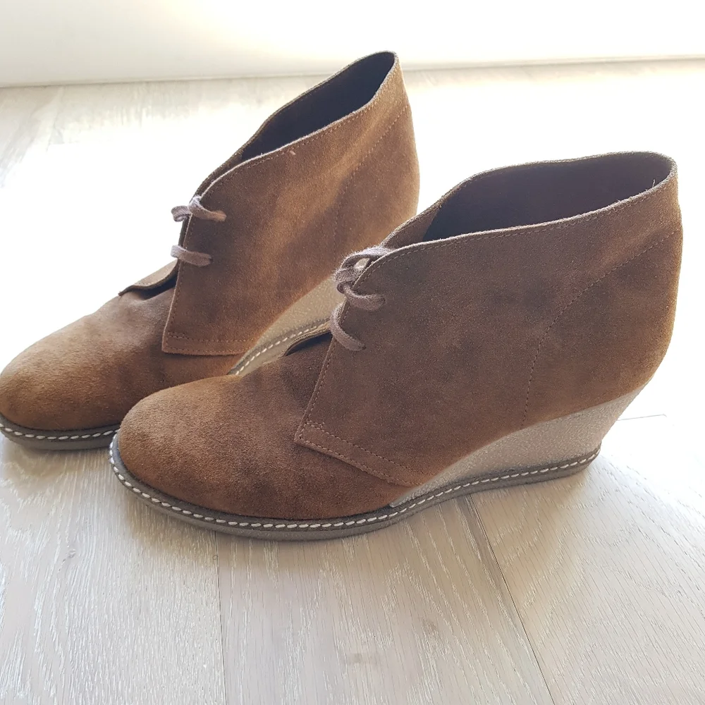 JCREW McCallister Suede Wedge platform Boots Chukka Bootie 10